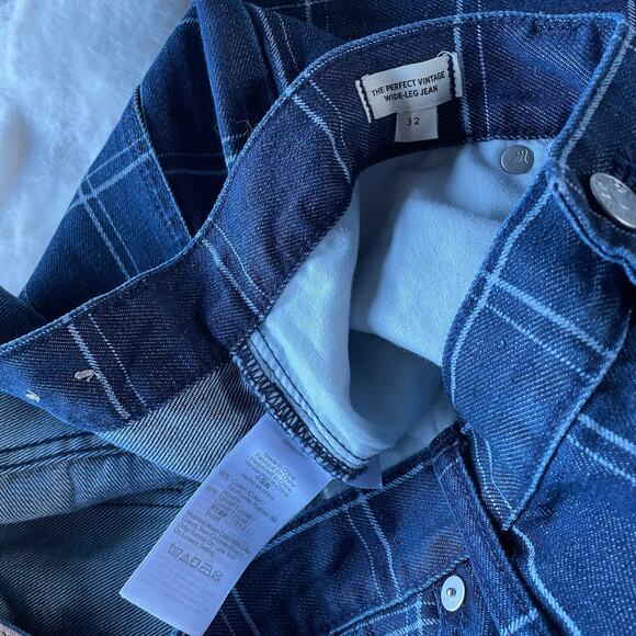 🔥NWOT Madewell Classic The Perfect Vintage Wide Leg Jean In Windowpane Checks - Picture 9 of 16